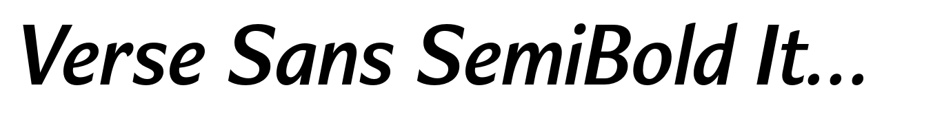 Verse Sans SemiBold Italic